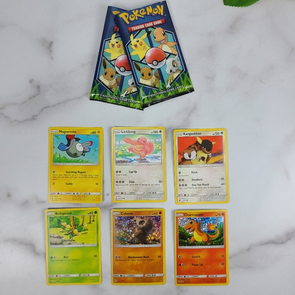 Set of 6 Pokémon cards, including 2 holographic cards. Excellent condition. - Picture 1 of 6
